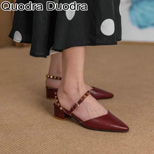 New Spring Autumn Women Pumps fashion chunky thick high heels Pointed Toe Shoes lady Plus Size 34 43 solid all match casual