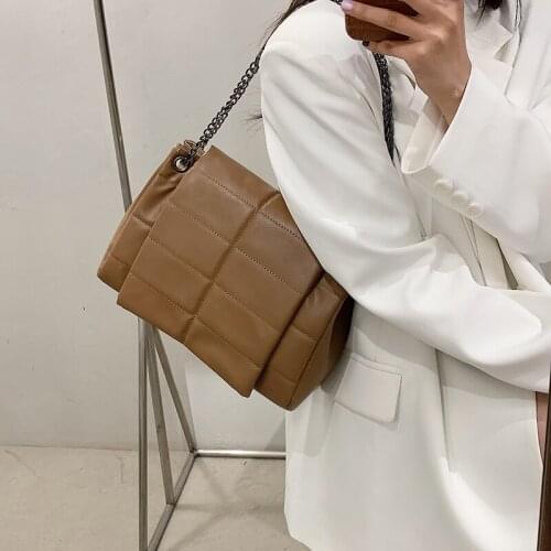 New Casual Chain Crossbody Bags For Women Fashion Simple Shoulder Bag Ladies Designer Handbags PU Leather Messenger Bags