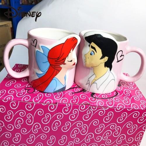 Disney Mermaid Mug Couple Cup Ceramic Pair Cup Coffee Cup Gift Gift Set Cup Collection Cup