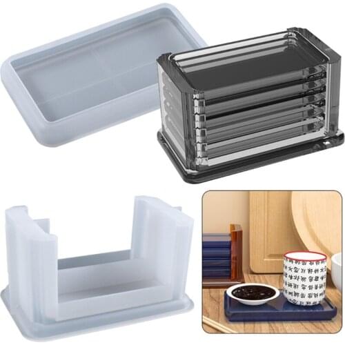 Coaster Epoxy Resin Mold Cup Mat Storage Box Silicone Mould DIY Crafts Jewelry Holder Ornaments Casting Tools