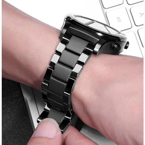 Ceramic strap For Samsung Galaxy watch 46mm band Gear S3 Frontier 46 20 22 mm Huawei watch GT2 22mm watch band haylou solar