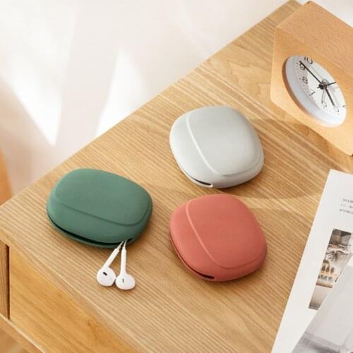 Silicone Round Shaped All In Order Earphone Case Storage Jewelry Protective Wire Cable Organizer Data Line Box