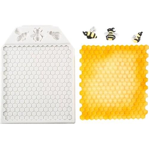 Silicone Honeycomb Cake Stencil for Making Soap Chocolate Fondant Flexible Baking Candy Template TS2