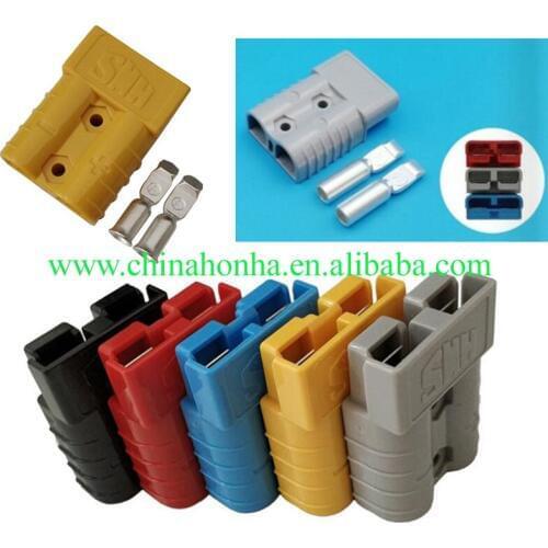 SMH 50A 600V connector electric forklift scrubber rail traction charging plug with 10 AWG termina