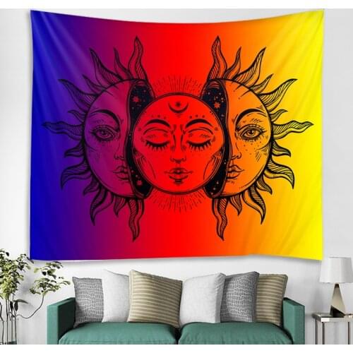 Sun face decoration tapestry hippie bohemian wall tapestry gypsy witchcraft wall decoration tapestry bedroom wall tapestry