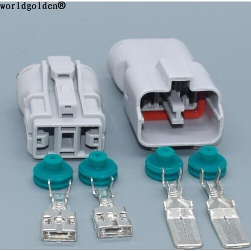 Worldgolden 2 Pin 9.5MM Gray High Current Plug Connector Car Plugs with Terminal Tram Harness Connector DJ70253A-9.5-11-21