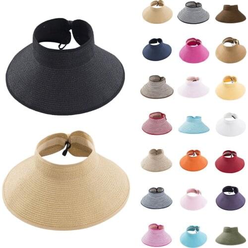 2021 Women Hat Fashion Conciseness Wide Rollable Drafting Hat Sun Hat Beach Hat Sun Protection Straw Hat Summer Beach Bucket Hat