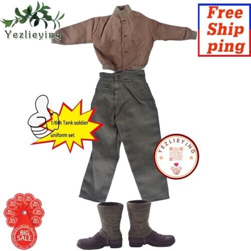 1/6 Scale Army WWII Military Soldier Tank Soldier Armored Soldier Military Uniform Set For 12Inch Body 1/6 Action Figure Doll