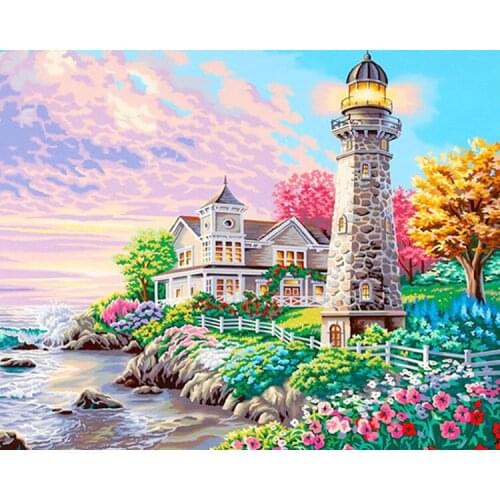 14/16/18/27/28 Top Quality Beautiful Counted Cross Stitch Kit Abstraction Beauty and Grape A13134 scenic Lighthouse