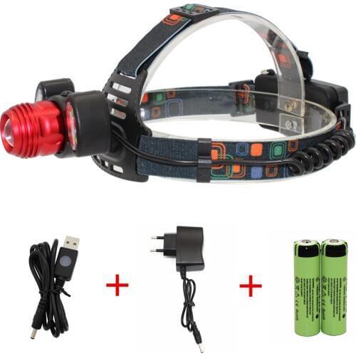 1800LM Headlamp 1x XML-T6 + 2x COB LED Zoom Headlight Head Lamp Fishing Light Lantern