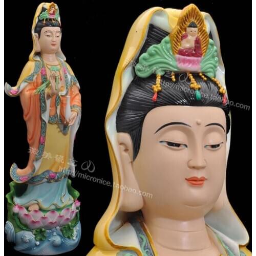 23 inch 26 inch full-color sea Guanyin Buddha ceramic put Ephraim Avalokiteshvara Sam West Dehua to worship