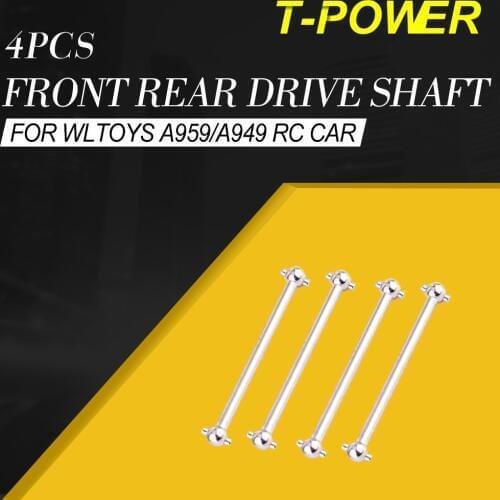 4PCS T-power Metal 50MM Front Rear Drive Shaft for Wltoys A959/A949/A969/A979/K929-B RC Car Accessories Spare Parts Kits