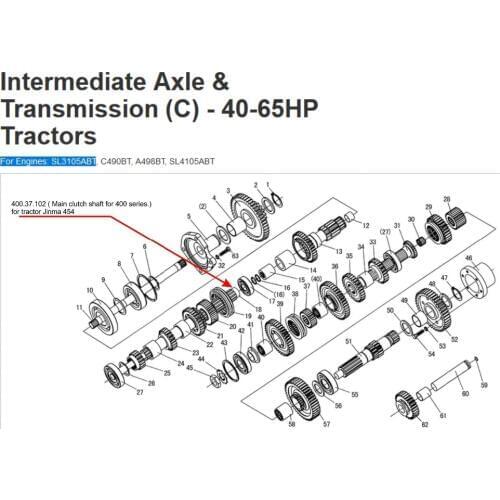 400.37.102, the main clutch shaft for Jinma part number: 400.37.102