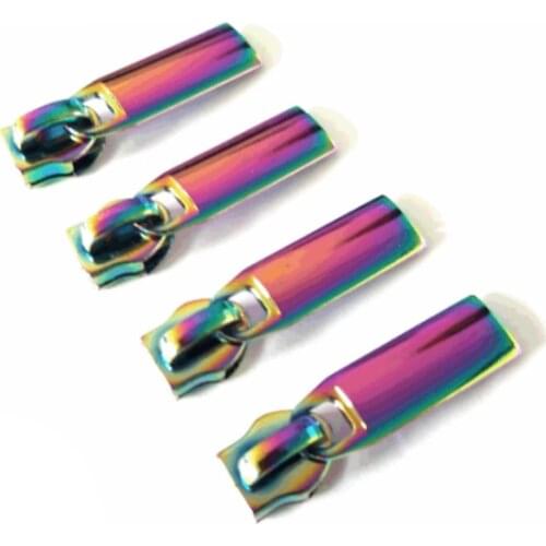 5Pcs New 5# Rainbow Zipper Nylon Slider Puller Long Pull Zipper Heads Sliders Pulls Handbag Hardware Handbags Sewing accessories