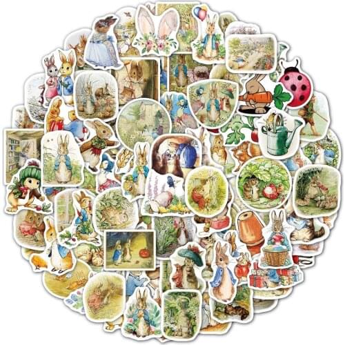 50/100pcs Cute Rabbit Diary Planner Junk Journal Decal Kawaii Stationery Stickers Scrapbooking Laptop Phone DIY Craft Sticker