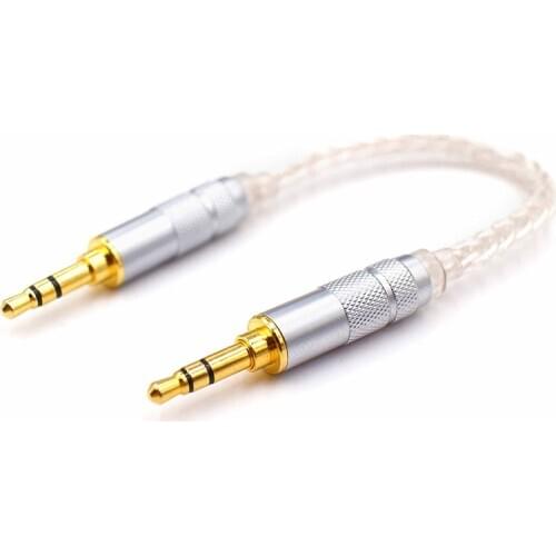 8-core 5N sterling silver Audio Cable 3.5 mm to 3.5mm Aux Cable Male to Male Car Aux Cord HiFi Headphones Amp