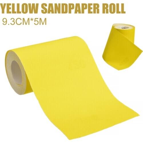 Grit 40 60 80 120 180 5M Fast Sandpaper 1pc Yellow Aluminium Oxide Sanding Roll Woodwork Metalwork Hand Abrasive Tool