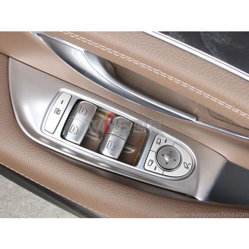 For Mercedes Benz Accessories 2017 E Class W213 Interior Door Glass Switch Button Board Trim Chrome Car Styling Accessories