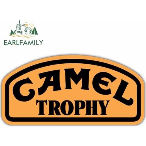 EARLFAMILY Car Sticker Camel Trophy Decal Vinyl Rearview Mirror Decor Rear Windshield Stickers Waterproof Car Warp Accessories