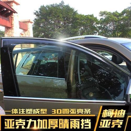 For Skoda Kodiaq 2017-2019 4pcs/set car body styling cover plastic Window glass Wind Visor Rain/Sun Guard Vent Car-covers