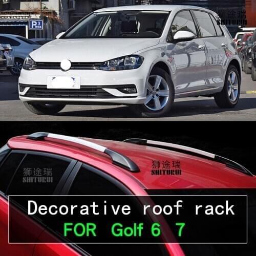 2Pcs Roof bars For V W Golf 6 7 GT hatchback 2014 2019 2018 17 Aluminum Alloy Side Bars Cross Rails Roof Rack Luggage