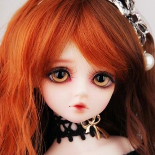 FREE SHIPPING ! FREE makeup&eyes included!top quality 42cm 1/4 bjd doll CHERRY orange hair manikin