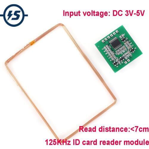 RFID Wireless Module ID Card Reader EM4001 UART DC 3V-5V 125KHz 25mA Contactless Controller w/Antenna