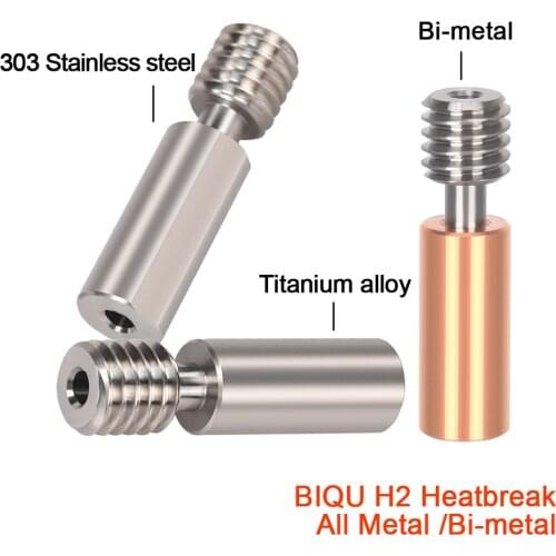 BIQU H2 All Metal Heat Break High Quality Titanium Alloy Stainless Steel Throat 3D Printer Parts Upgrade H2 Extruder MK8 Hotend