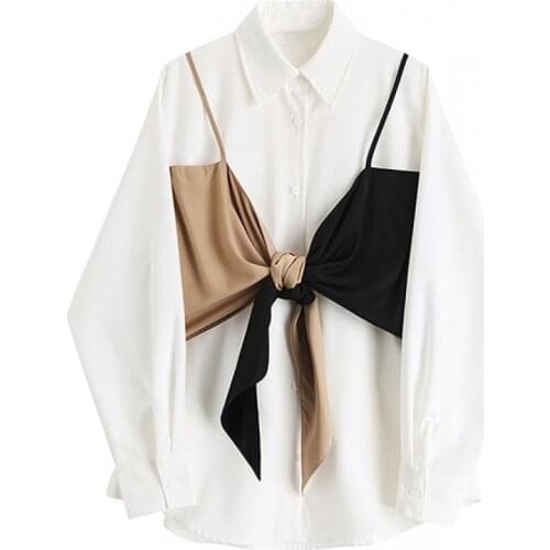 Spring Fall Elegant Blouse Oversized Womens Shirts Bowknot Splicing Grande Taille Femme Koszula Damska Blusas Kimono Mujer