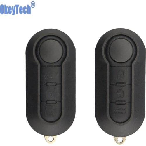 OkeyTech Key Case 3 Button Flip Folding Remote Key Case Shell Cover For FIAT 500 Panda Punto Bravo Car Alarm Keyless SIP22 Blade