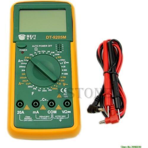 DT9205M Digital Voltmeter Multimeter Ohmmeter Ammeter Capacitance Tester LCD New