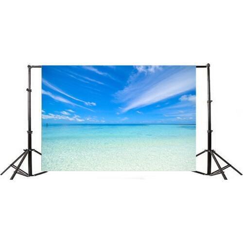 Photography Backdrop Tropical Beach Nature Landscape Blue Sky White Cloud