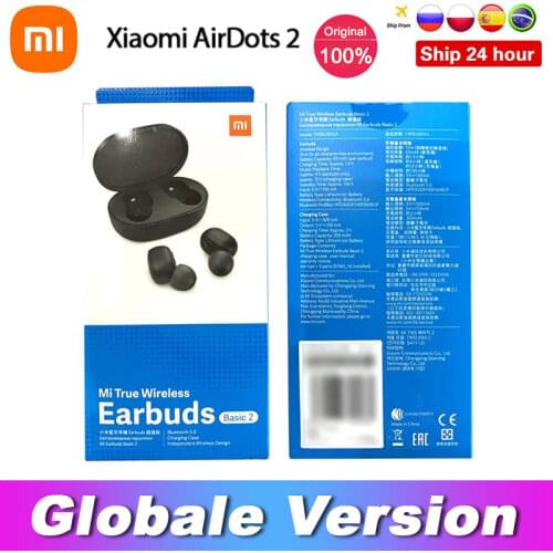 Global Version Xiaomi Redmi Airdots 2 TWS Wireless Bluetooth 5.0 Earphone Mi True Wireless Earbuds Basic 2 Auto Link TWSEJ061LS