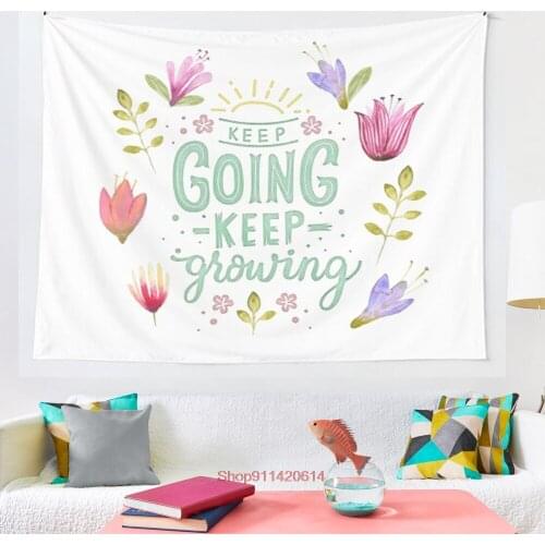 Keep Going Keep Growing tapestry Yoga Buddha Indian Mandala Tapestry Wall Hanging Boho Decor Macrame Hippie Witchcraft