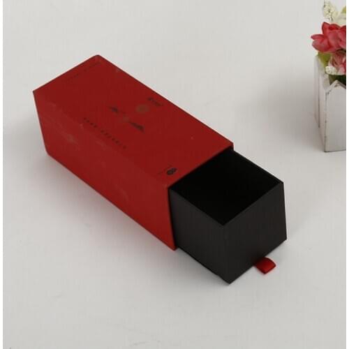 Custom logo hot stamping gift drawer box,hard cardboard drawer packaging gift box with foil logo ---DH11954