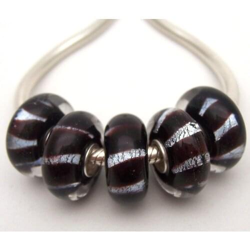 JGWG2657 5X 100% Authenticity S925 Sterling Silver Beads Murano Glass beads Fit European Charms Bracelet diy jewelry Lampwork