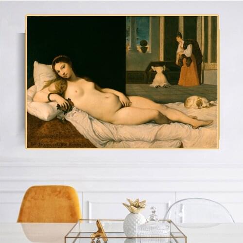 Citon Ingres《Reclining Venus》Canvas Oil Painting World Famous Artwork Poster Picture Modern Wall Art Decor Home Decoration