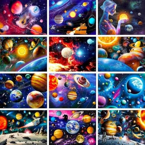 GATYZTORY Oil Painting By Numbers Deer 60x75cm DIY Paint By Numbers For Adult Color Planet Frameless Canvas Painting Unique Gift