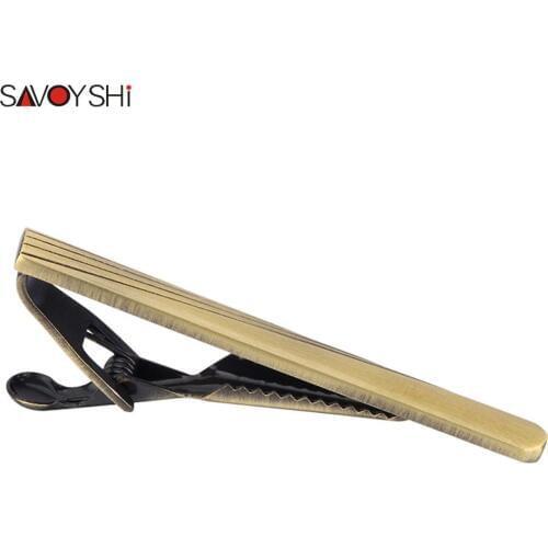 SAVOYSHI Classic Simple Metal Tie Clip for Men Tie bar pin Vintage Bronze Tie Clasp Men Jewelry Free engraving name