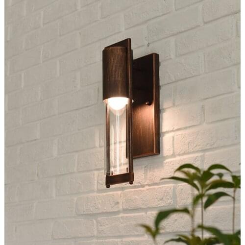 Indoor and outdoor wall light,Modern waterproof wall lamp,2 colors optional,Long tube glass shade