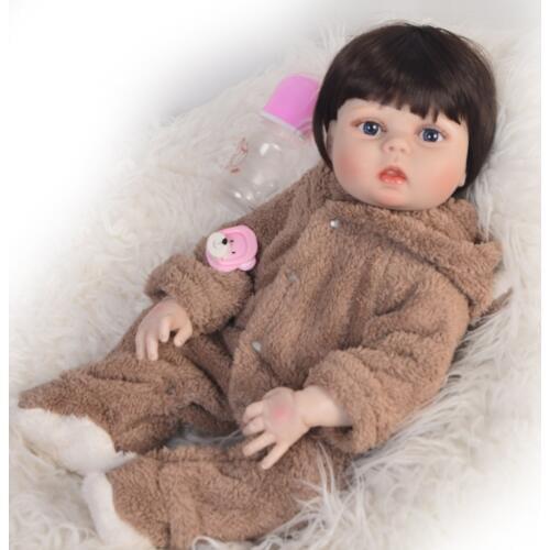 55cm 23inch Boneca Reborn full Silicone alive Reborn Bebe Realista Fashion Doll realistic Newborn Lifelike Bebe Kids Toy doll
