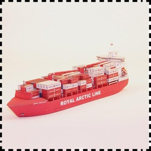 1:400 Scale Denmark Mary Arctica Cargo Containership DIY Handcraft Paper Model Kit Handmade Toy Puzzles