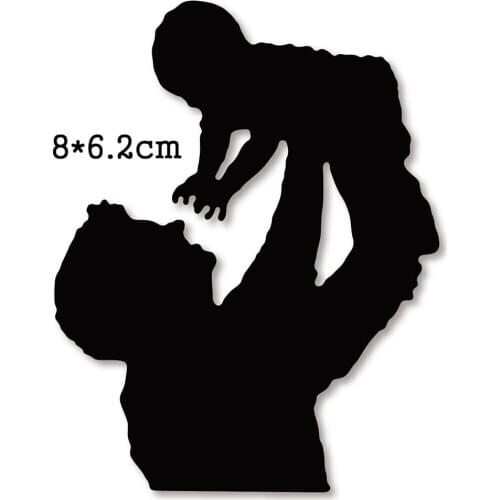 Metal Cutting Dies Father and baby 2020 Crafts Stencil For DIY Scrapbooking Paper/photo Cards Embossing Die