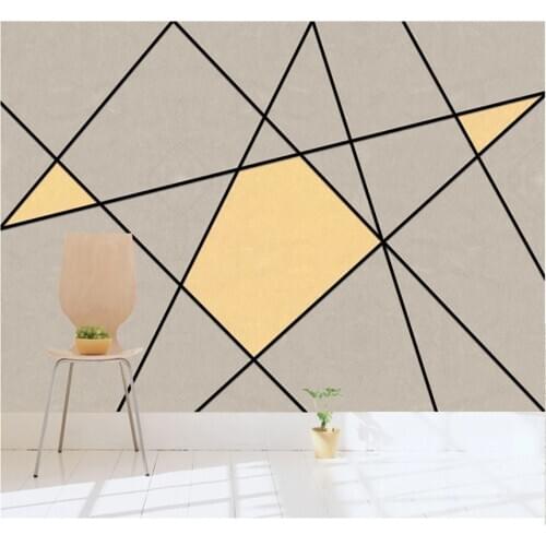 Milofi Nordic geometric pattern 3d line TV sofa background wall interior wallpaper custom 8D waterproof wall cloth