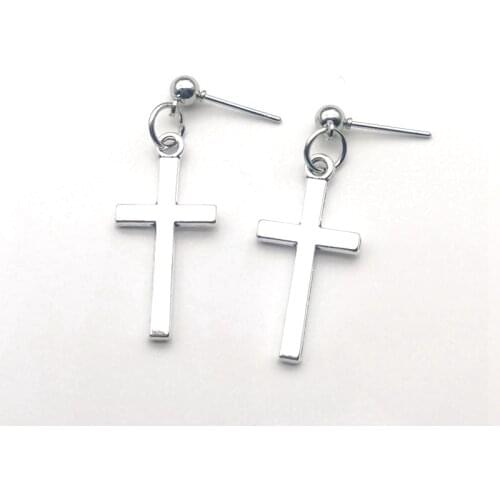 Fashion Cross Pendant Cartilage Drop Dangle Earrings Punk Jewelry for Cool Women Girl Friendship Gifts