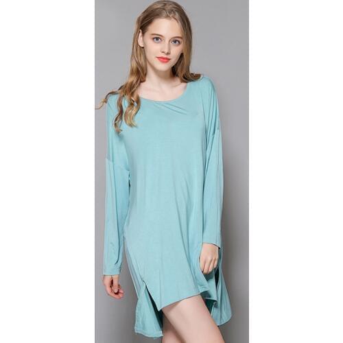 2020 New Modal Home Nighties Loose Plus Size Long Sleeve Nightdress Spring And Summer Dress Can Wear Outside Dressing Gown