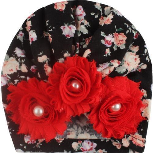 New Floral Printed Unisex Baby Boy Girl Beanie Caps Kids Toddler Cotton Soft Newborn Skullies Indian Hats Infants Cap