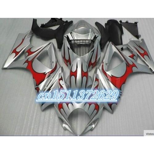 Dor-Bodywork fairings set for A K7 GSX-R1000 2007 2008 silver red black ABS fairing kit 07 08 for SUZUKI D