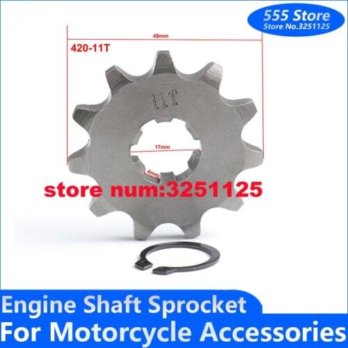 YX Lifan 50cc 70 90cc 110cc 125cc ATV Quad Pit Dirt Motor Bike Motorcycle 17mm Front Engine Shaft Sprocket Gear 420 11 Tooth Fo