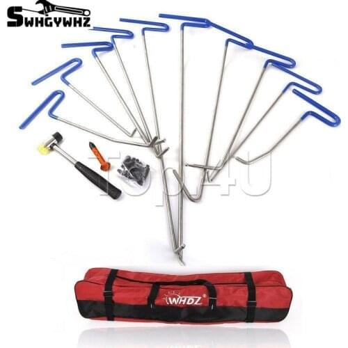 Full Set Paintless Dent Repair Removal Hail Tools Rods Puller Tap Down Hammer for Car Body Hail Removal Set